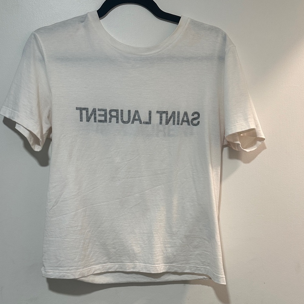 Saint Laurent white T-Shirt with black Logo